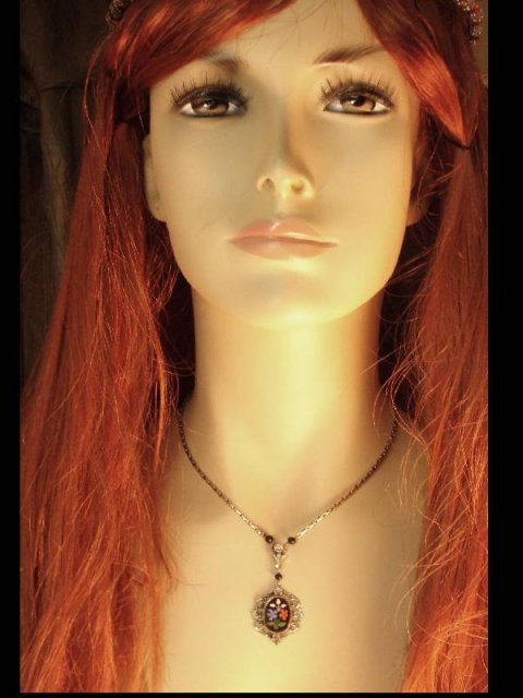 Vintage Victorian Pietra dura Mosaic necklace