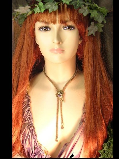 Vintage Edwardian Snake mesh slide necklace