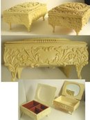 Pair Vintage Victorian Ivorine footed boxes