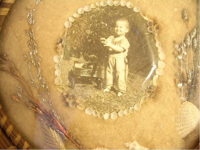 Vintage Child Whimsey folk art Momento framed