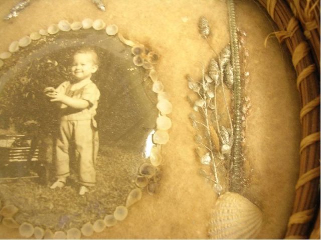 Vintage Child Whimsey folk art Momento framed