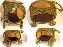 Antique Amber glass Queen's CARRIAGE casket