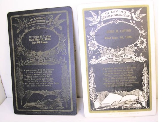 Vintage 1800's Death funeral Remembrance Cards Postmortem