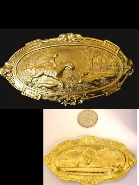 Victorian Figural Russian gold plate sash pin
