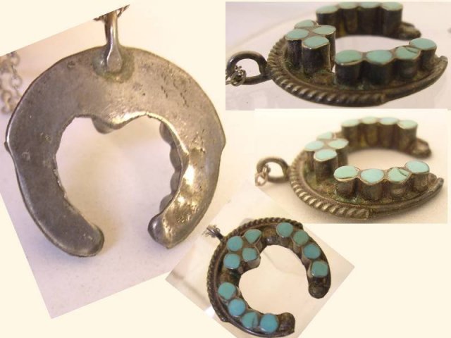 Sterling Turquoise enamel Victorian necklace