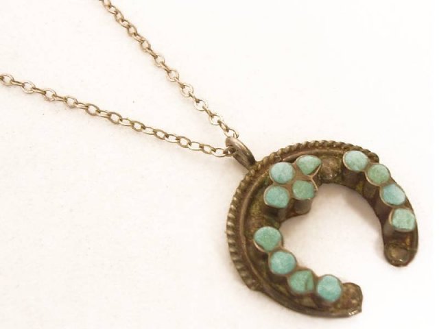 Sterling Turquoise enamel Victorian necklace