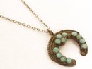 Sterling Turquoise enamel Victorian necklace
