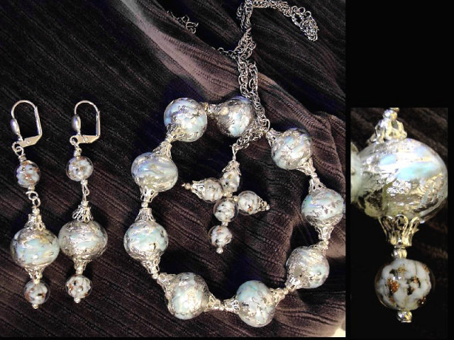 1950's Murano GLass BRacelet NEcklace set
