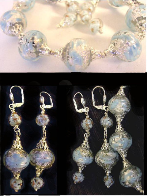 1950's Murano GLass BRacelet NEcklace set