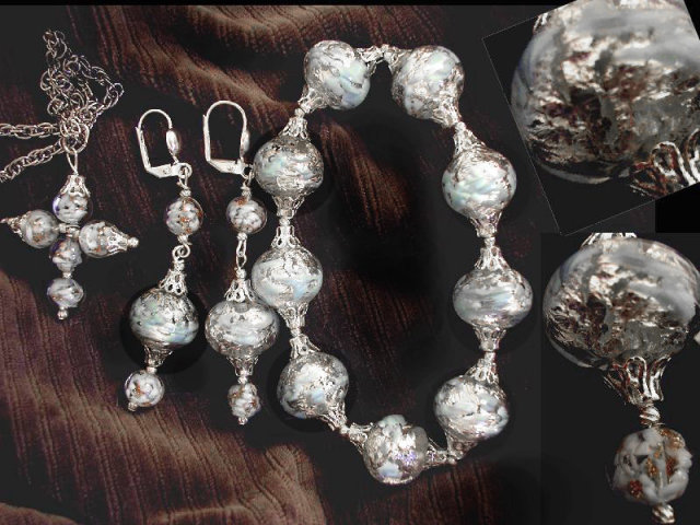 1950's Murano GLass BRacelet NEcklace set