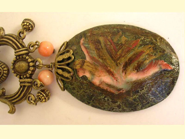 Nouveau Fairy Nymph ANgel Skin COral necklace
