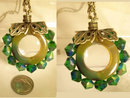 Fancy THird EYE Magnifier Long NEcklace PEacock