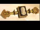 Antique Cameo Brooch * 1850s mixed metal rose & yellow Gold* bar pin Victorian Jewelry