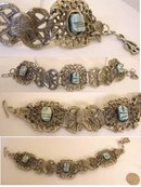 Vintage Egyptian scarab Queen Nefertiti goddess bracelet