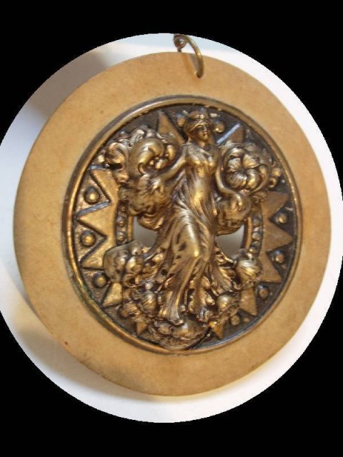 Exotic Nouveau Angel bronze Goddess earthen Gothic pearl necklace