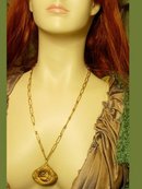 Nouveau style Miniature nude painting framed goddess necklace OOAK