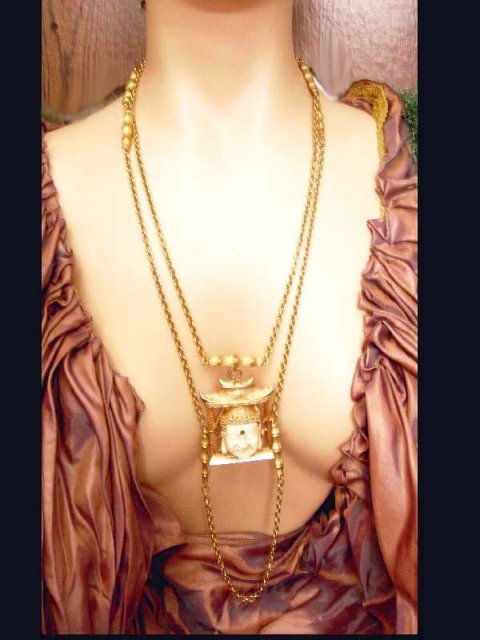 Vintage Exotic Japanese Buddha necklace