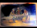 19TH C ANTIQUE HAND PAINTED Figural portrait hallmarked RUSSIAN TOBACCO BOX