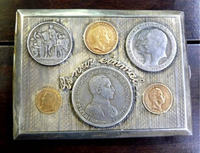 20 MARKS genuine GOLD COIN CIGARETTE CASE