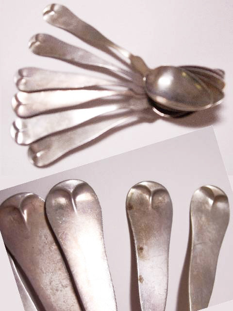 ANtique Coin silver Civil War 6 piece Spoon set from original family