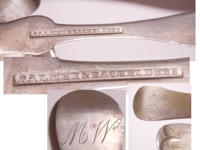 ANtique Coin silver Civil War 6 piece Spoon set from original family