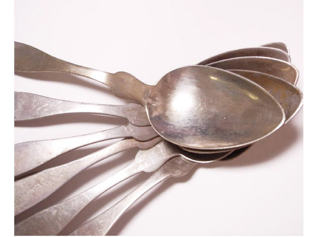 ANtique Coin silver Civil War 6 piece Spoon set from original family