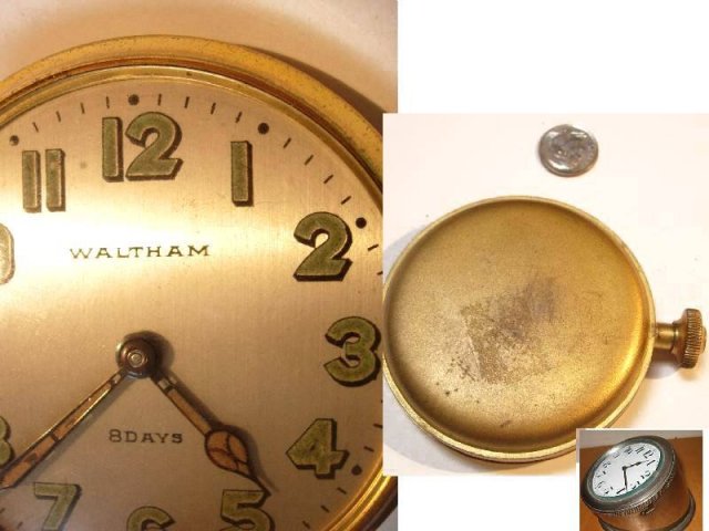 HUGE Vintage Waltham CAR clock POcket watch UNUSUAL PIECE