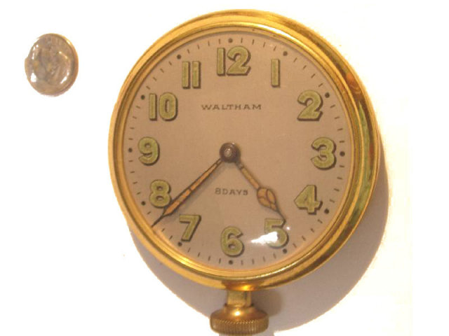 HUGE Vintage Waltham CAR clock POcket watch UNUSUAL PIECE