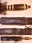 Vintage carved African Arm Knife with original sheath