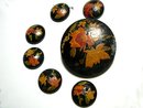 ANtique Toleware Button set one is HUGE 7pc set Destash steampunk