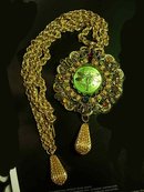 GO Green Gorgeously Drama Queen HUGE jeweled Dragonfly necklace and bracelet