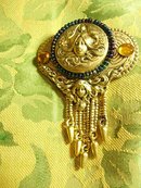 Stunning Neoclassical Jeweled Muncha French Goddess Tassel sash brooch