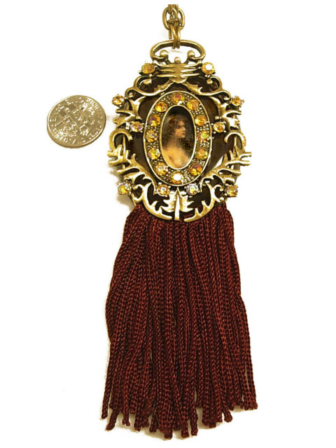 Exotic Nouveau Nude medieval portrait jeweled GORGEOUS necklace