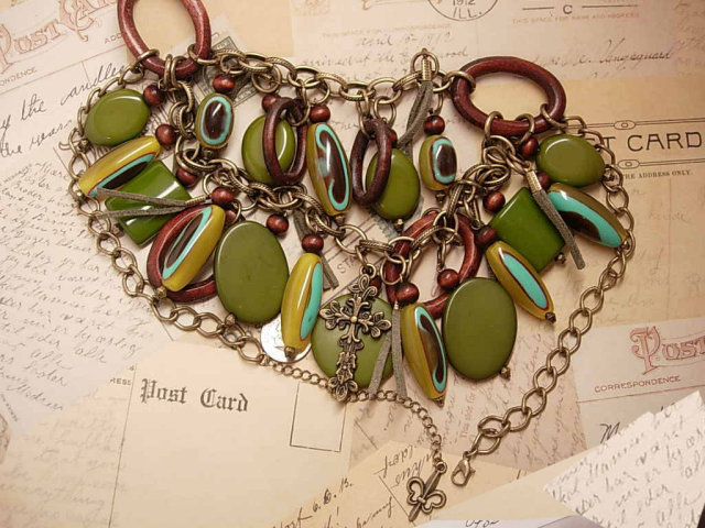 Gypsy Evil Eye chandelier HUGE BIB NEcklace with medieval gothic cross