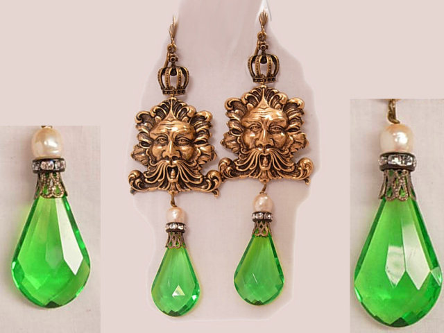Chandelier earrings Bacchus gothic Mystical prism drop shoulder duster