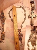 Signed ANtique Austro Hungarian necklace genuine jewels with rose gold Renaissance Revival Cross