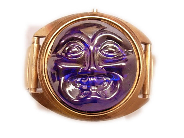Moon Bracelet FLy me to the Moon Irridescent wide glass face