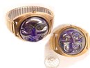 Moon Bracelet FLy me to the Moon Irridescent wide glass face
