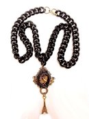 Gothic Last Kiss in Paris morbid macabre memento miniature fob necklace Shrine Reliquary