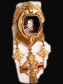 Miniature child Prince portrait necklace renaissance medieval gothic chandelier Reliquary rhinestone