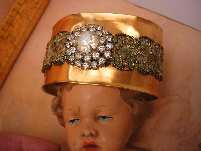 Baroque Paste Rhinestone cuff bracelet
