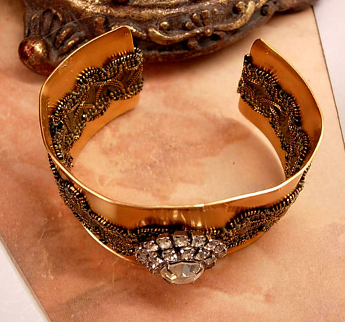 Baroque Paste Rhinestone cuff bracelet