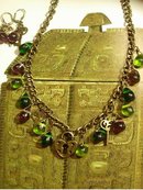 Bohemian Chic Padlock and key Glass Drop Necklace