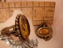 Antique CZECH huge topaz GLASS filigree RING OLD