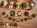 Vintage Art Deco Bookchain Bracelet pearls carnelian and more jewels