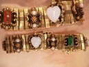 Vintage Art Deco Bookchain Bracelet pearls carnelian and more jewels