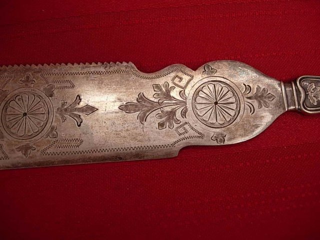 ANtique VIctorian Wedding Cake Knife UNUSUAL Carvings