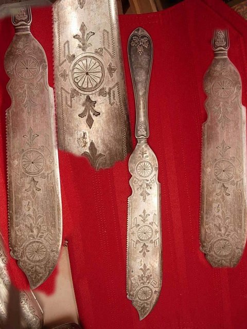 ANtique VIctorian Wedding Cake Knife UNUSUAL Carvings