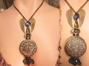 Nude pocketwatch relief necklace with antique paste settings
