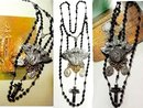 Gothic Cross Chandelier necklace sterling medals rich black swags